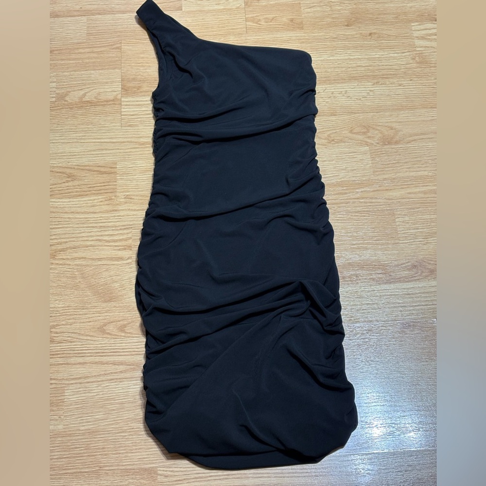 Express Black One-Shoulder Dress